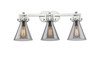 Newton Cone - 3 Light - 27 inch - Brushed Satin Nickel - Bath Vanity Light (411-3W-SN-G411-7SM)