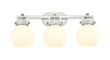 Newton Sphere - 3 Light - 27 inch - Satin Nickel - Bath Vanity Light (411-3W-SN-G410-7WH)