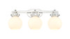 Newton Sphere - 3 Light - 27 inch - Polished Nickel - Bath Vanity Light (411-3W-PN-G410-7WH)