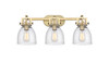 Newton Bell - 3 Light - 27 inch - Brushed Brass - Bath Vanity Light (411-3W-BB-G412-7SDY)