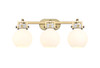 Newton Sphere - 3 Light - 27 inch - Brushed Brass - Bath Vanity Light (411-3W-BB-G410-7WH)