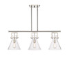 Newton Cone - 3 Light - 42 inch - Polished Nickel - Island Light (411-3I-PN-G411-10CL)