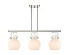 Newton Sphere - 3 Light - 42 inch - Polished Nickel - Island Light (411-3I-PN-G410-10WH)