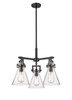 Newton Cone - 3 Light - 21 inch - Matte Black - Pendant (411-3CR-BK-G411-7CL)