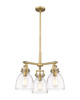 Newton Bell - 3 Light - 21 inch - Brushed Brass - Pendant (411-3CR-BB-G412-7CL)