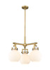 Newton Sphere - 3 Light - 21 inch - Brushed Brass - Pendant (411-3CR-BB-G410-7WH)