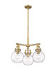 Newton Sphere - 3 Light - 21 inch - Brushed Brass - Pendant (411-3CR-BB-G410-7CL)