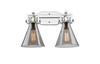 Newton Cone - 2 Light - 17 inch - Polished Nickel - Bath Vanity Light (411-2W-PN-G411-7SM)