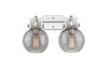 Newton Sphere - 2 Light - 17 inch - Polished Nickel - Bath Vanity Light (411-2W-PN-G410-7SM)