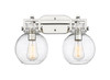 Newton Sphere - 2 Light - 17 inch - Polished Nickel - Bath Vanity Light (411-2W-PN-G410-7CL)