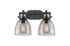 Newton Bell - 2 Light - 17 inch - Matte Black - Bath Vanity Light (411-2W-BK-G412-7SM)