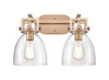 Newton Bell - 2 Light - 17 inch - Brushed Brass - Bath Vanity Light (411-2W-BB-G412-7CL)