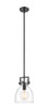 Newton Bell - 1 Light - 8 inch - Matte Black - Mini Pendant (411-1SS-BK-G412-8CL)