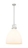 Newton Bell - 1 Light - 18 inch - Satin Nickel - Pendant (411-1SL-SN-G412-18WH)