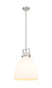 Newton Bell - 1 Light - 14 inch - Satin Nickel - Pendant (411-1SL-SN-G412-14WH)