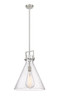 Newton Cone - 1 Light - 16 inch - Brushed Satin Nickel - Cord hung - Pendant (411-1SL-SN-G411-16SDY)