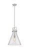 Newton Cone - 1 Light - 14 inch - Brushed Satin Nickel - Cord hung - Pendant (411-1SL-SN-G411-14SDY)