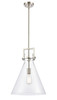 Newton Cone - 1 Light - 14 inch - Satin Nickel - Pendant (411-1SL-SN-G411-14CL)