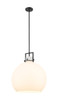 Newton Sphere - 1 Light - 18 inch - Matte Black - Pendant (411-1SL-BK-G410-18WH)