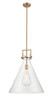 Newton Cone - 1 Light - 18 inch - Brushed Brass - Pendant (411-1SL-BB-G411-18CL)