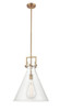 Newton Cone - 1 Light - 16 inch - Brushed Brass - Pendant (411-1SL-BB-G411-16CL)