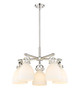 Newton Bell - 5 Light - 26 inch - Polished Nickel - Chandelier (410-5CR-PN-G412-7WH)