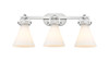 Newton Cone - 3 Light - 27 inch - Satin Nickel - Bath Vanity Light (410-3W-SN-G411-7WH)