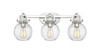 Newton Sphere - 3 Light - 27 inch - Brushed Satin Nickel - Bath Vanity Light (410-3W-SN-G410-7SDY)