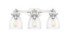 Newton Bell - 3 Light - 27 inch - Polished Nickel - Bath Vanity Light (410-3W-PN-G412-7CL)