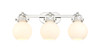 Newton Sphere - 3 Light - 27 inch - Polished Nickel - Bath Vanity Light (410-3W-PN-G410-7WH)