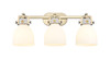 Newton Bell - 3 Light - 27 inch - Brushed Brass - Bath Vanity Light (410-3W-BB-G412-7WH)