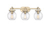 Newton Sphere - 3 Light - 27 inch - Brushed Brass - Bath Vanity Light (410-3W-BB-G410-7SDY)
