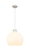 Newton Sphere - 3 Light - 18 inch - Satin Nickel - Cord hung - Pendant (410-3PL-SN-G410-18WH)