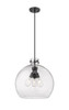 Newton Sphere - 3 Light - 18 inch - Matte Black - Cord hung - Pendant (410-3PL-BK-G410-18SDY)
