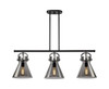 Newton Cone - 3 Light - 42 inch - Matte Black - Island Light (410-3I-BK-G411-10SM)