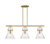 Newton Cone - 3 Light - 42 inch - Brushed Brass - Island Light (410-3I-BB-G411-10SDY)