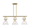 Newton Cone - 3 Light - 42 inch - Brushed Brass - Island Light (410-3I-BB-G411-10CL)