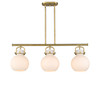 Newton Sphere - 3 Light - 42 inch - Brushed Brass - Island Light (410-3I-BB-G410-10WH)