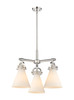 Newton Cone - 3 Light - 21 inch - Polished Nickel - Pendant (410-3CR-PN-G411-7WH)