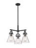 Newton Cone - 3 Light - 21 inch - Matte Black - Pendant (410-3CR-BK-G411-7SDY)