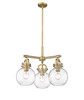 Newton Sphere - 3 Light - 21 inch - Brushed Brass - Pendant (410-3CR-BB-G410-7CL)