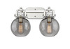 Newton Sphere - 2 Light - 17 inch - Brushed Satin Nickel - Bath Vanity Light (410-2W-SN-G410-7SM)