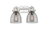Newton Bell - 2 Light - 17 inch - Polished Nickel - Bath Vanity Light (410-2W-PN-G412-7SM)