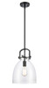 Newton Bell - 1 Light - 10 inch - Matte Black - Mini Pendant (410-1SM-BK-G412-10CL)