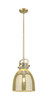 Newton Bell - 1 Light - 10 inch - Brushed Brass - Mini Pendant (410-1SM-BB-G412-10ME)