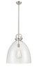Newton Bell - 1 Light - 18 inch - Satin Nickel - Pendant (410-1SL-SN-G412-18CL)