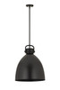Newton Bell - 1 Light - 18 inch - Matte Black - Pendant (410-1SL-BK-M412-18BK)