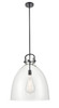 Newton Bell - 1 Light - 18 inch - Matte Black - Pendant (410-1SL-BK-G412-18CL)