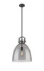 Newton Bell - 1 Light - 14 inch - Matte Black - Pendant (410-1SL-BK-G412-14SM)