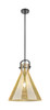 Newton Cone - 1 Light - 16 inch - Matte Black - Pendant (410-1SL-BK-G411-16ME)
